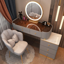 Dresdresser Glass Light Extravagant Advanced Sensory Bedroom Modern Minimalist Rock Plate Make-up Table Small Family Type Containing Cabinet Integrated Table