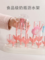 Baby bottle drain rack with cover drying rack put bottle rack drain storage bracket dust-proof storage