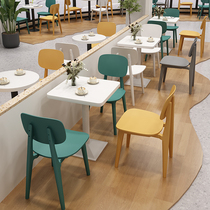 Simple dessert milk tea shopseat fried chicken burger chair fast dining table cafeteria tablesTable tablesTable and chair combination