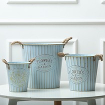Flowers bucket Home Wake Flowers Buckets Flower Shops Dry Flowers Flower Arrangements Iron Casks Home Residence Decorative Tin Vases Flower Pots Dried Flower Casks