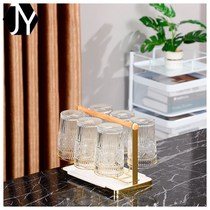  Day Style Iron Art Drain Cup Shelf Home Hand Water Glass Shelf With Tray Cup Holder Living-room Kitchen Containing