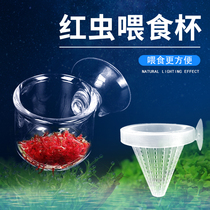 Fish tank floating feeding ring tube aquarium transparent fish feeder bucket hook suction cup feeding fish food to prevent drifting