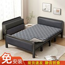 Folding bed household double bed rental room lunchtime nap and easy portable iron bed strong durable single bed