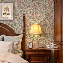 American KT original imported wallpaper American retro pomegranate tree sofa restaurant bedroom background wallpaper