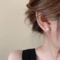 S999 pure silver natural fresh water pearl earrings small crowdsourced design high earrings light extravagant and small crowdsourced earbuds earrings