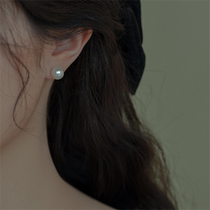 Sterling silver anti-allergic natural freshwater pearl earrings fever same style earrings light luxury high-end sense simple ear piercing