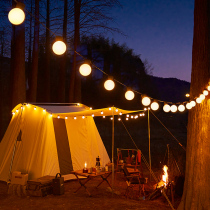 Outdoor camping atmosphere LED large ball lights string sky screen tent decoration color lamp night market layout