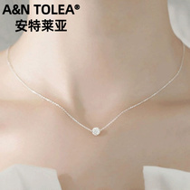 Round Pearl Necklace Womans pure silver 2023 new exploits light extravagant and small crowdlock bone chain Seven New Years Eve gift to girlfriend wife