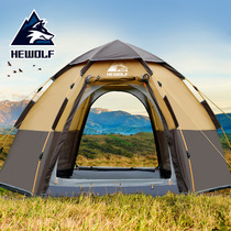 Wolf all outdoor automatic tent free-to-open tent 3-4 people ultra-light camping tent double rain shelter