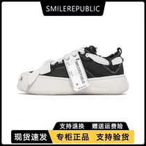 SMILEREPUBLIC Tanjian Second Black Low-gang SR opens laugh thick-soles couple canvas shoes