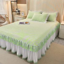 Class Size Bed Skirt Ice Silk Mat Three Sets Public Main Wind Bean Cold Mat Summer Home Air Conditioning Soft Mat Machine Washable