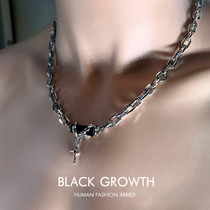 Necklace male niche design high-level hip hop wrapped around the skull hundred high street knife tide cranks