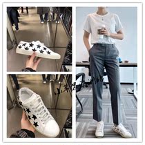 Italian YSL Saint Laurent Yang Mi with the same breathable white shoes five-pointed star casual flat bottom all-match