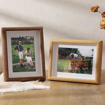 Photo printing and photo frame solid wood 67 inch wall customization to customize the flush album 8 stereo hollow stand