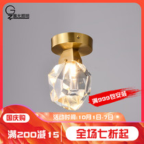 All copper light luxury crystal aisle balcony ceiling light post-modern simple corridor porch light Nordic creative personality Light