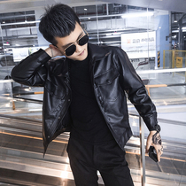 Spirit boy small size motorcycle leather jacket male XS social youth spring and autumn lapel S short PU leather jacket 160