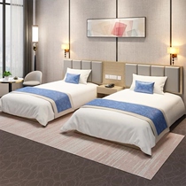 Rental apartment bed box simple modern hotel furniture standard room full set of hotel bed custom express hotel special bed