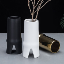 Modern geometric abstract ceramic flower vase Nordic Minimalist soft home Model Room art accessories ornaments