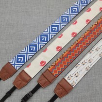 GU is suitable for Fuji micro-single-phase machine shoulder strap hanging neck braces fashion personality printed photo camera portable tape