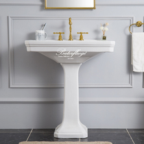 Butterfly pottery classic simple large column washbasin American retro ceramic hand wash basin floor toilet set