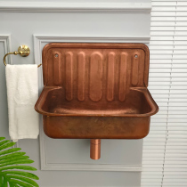 Butterfly pottery European sink retro red copper nostalgic hanging basin toilet sink model room wash face kitchen balcony