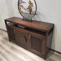 New Chinese style sideboard solid wood hall Guofeng partition decoration counter villa entrance porch storage shoe cabinet