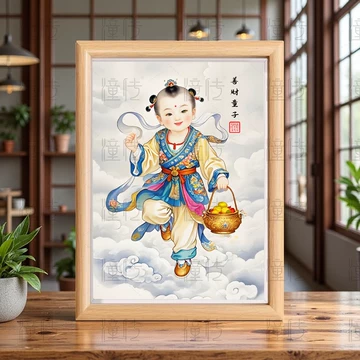 陶磁板画財宝童子人物背景壁有額壁挂屏装飾画4枚セット販売 招财童子画-招财童子画促销价格、招财童子画品牌- 淘宝