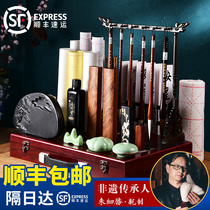 Shunfeng (non-suicide) Calligraphy Brush Suit Wolfs full range of high-end professional beginners Professional class bullpen Private Top  Designer Vin Room Four Precious pen ink paper Ink Paper Ink-stone Boutique Gift Box