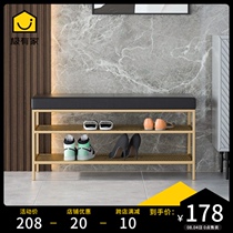 Light luxury shoe stool soft bag cushion long stool door entrance shoe stool modern simple shoe cabinet stool one
