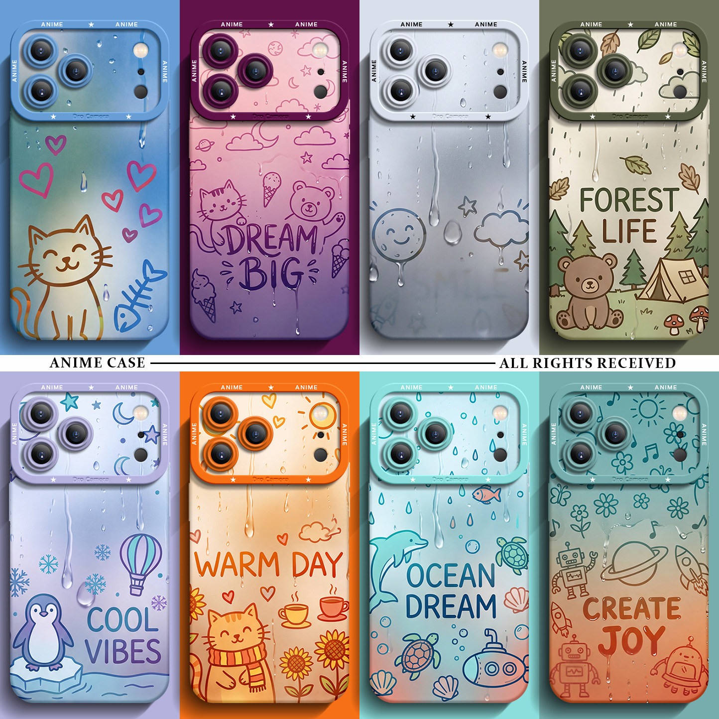 Rain Mark Cartoon Animals iPhone Case