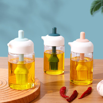 Silicone oil brush with bottle kitchen one-piece dual-purpose food-grade high temperature resistant barbecue baking brush oil oil spoil artifact