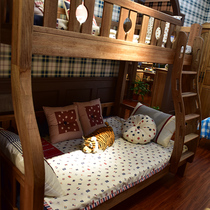 Sunshine Barbie Nuo sandalwood paint-free childrens high and low bed mother bed deposit