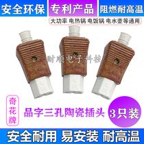 Chflower Card Electric Rice Cooker Character Triple Hole Electric Frying Pan High Power High Temperature Resistant Ceramic Plug Socket Accessories Power Cord