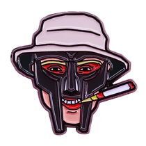 Hip hop singer MF Doom iron - faced breast needle writer Hunter Thompson mixed with badges