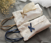 Simple Japanese cotton linen fabric tissue box retro hanging tissue drawing mask storage box tissue bag drawing paper box