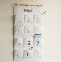 zakka storage bag Hanging bag multi-layer multi-pocket creative dormitory sundries storage Wall-mounted wall door-to-door rear hanging pocket