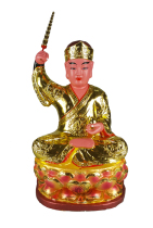 Wenli Buddha with solemn Buddha statue handmade camphor wood carving Taiwan gilt Wu wealth god Zhao Gongming 19 inches