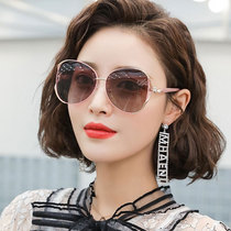 Large frame ink mirror female damp face square face long face sunglasses polarized driving anti-UV fat sub gm glasses Korean version
