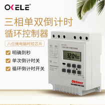 Three-phase microcomputer automatic single and double countdown water pump cycle timer automatic power off time control switch 380V