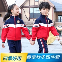 Summer kindergarten Garden clothes pure cotton primary school uniforms spring and autumn suits three-piece childrens sports class clothes autumn clothes