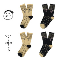 boom bomb cashew flower with DUNK barb retro color matching street ins trend in tube socks for men and women