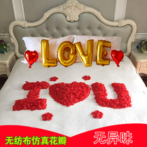 biskee wedding supplies simulation rose petals wedding bed wedding room decoration hand flower wedding romantic props