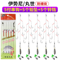 Vigorously horse string hook line group anti-winding fish hook Crucian carp Ang thorn yellow spicy Ding throwing rod Sea rod Maru Shi hook fishing group set