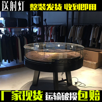 Clothing store coffee table European-style paint glass Watch Jewelry Jewelry Jewelry round Nakajima showcase display cabinet counter