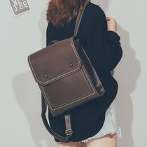 Retro backpack female Harajuku ulzzang fashion Korean version of all-match simple backpack high school college student school bag trend