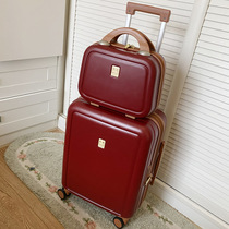 Super beautiful retro goddess red suitcase high-end wedding dowry suitcase silent universal wheel child trolley case