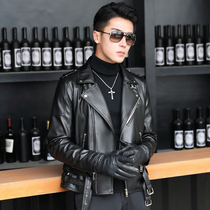 Haining leather jacket locomotive real fur coat male short coat sheep skin handsome Halley youth tide
