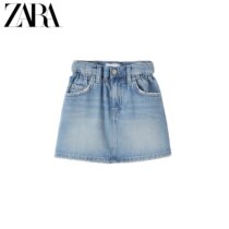  ZARA early autumn new childrens clothing girls stone wash stretch denim skirt 01889704400