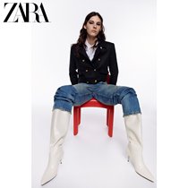 ZARA early spring new products TRF women shoes light rice yellow pointed high heel fashion long cylinder boots 3011910002