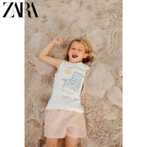 ZARA new childrens clothing boys Plaid resort style leisure swimming trunks 05644590251